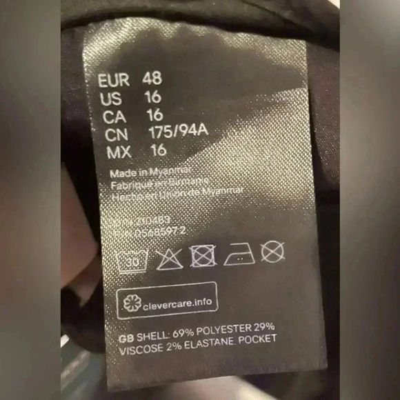 H&M‎ Women's Light Grey Dress Suit Pants Tapered Slim. Size 16 NWOT - Picture 6 of 6